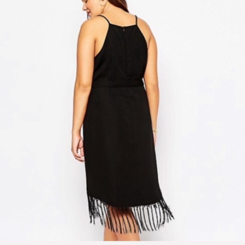 NWT Asos Curve Fringe Hem Wrap Dress - Picture 3 of 8